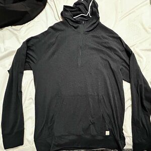 Vuori Ponto Half Zip Hoodie Mens Large Great Condition Black/Grey
